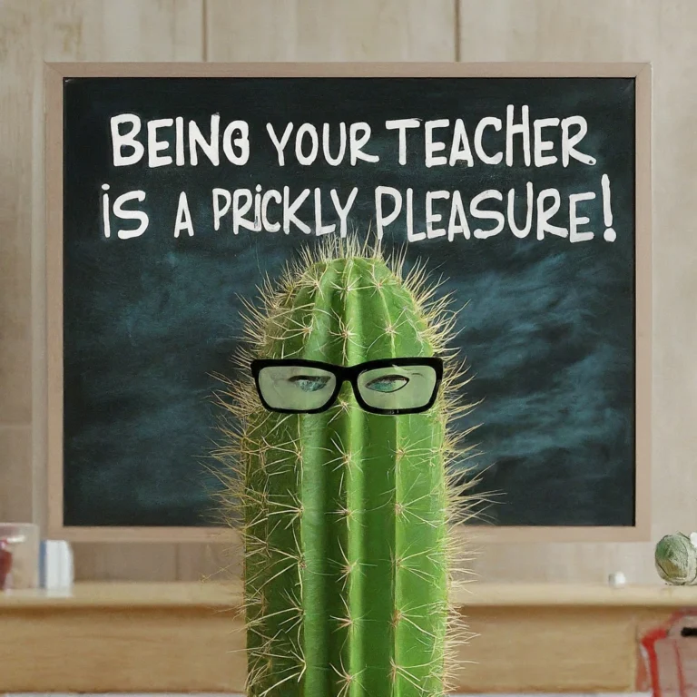 Being your teacher is such a prickly pleasure!